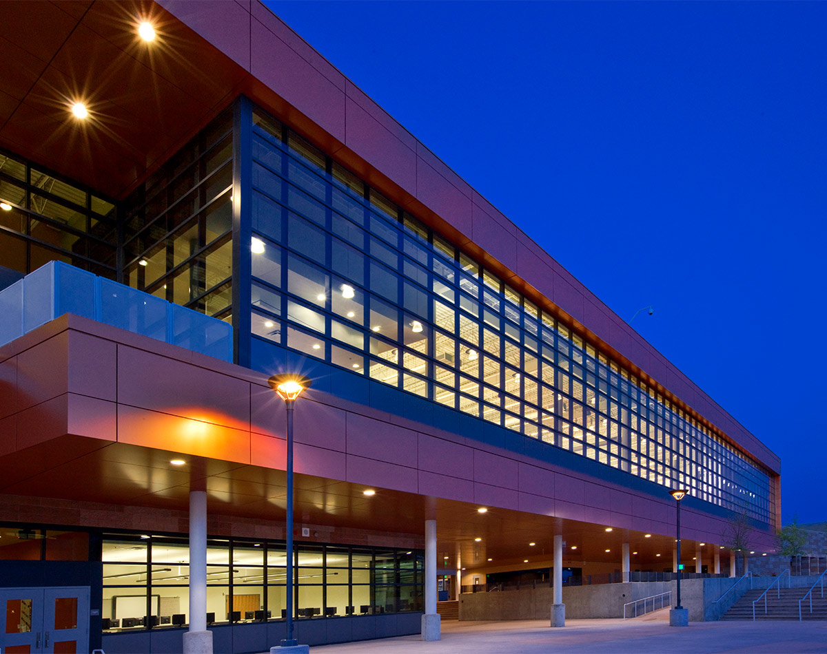 Architectural dusk view of Atrisco Academy High School - Albuquerque, NM